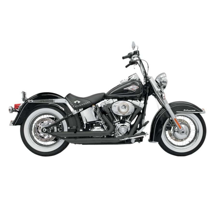 Auspuff Fireflight 86-15 Softail - Chrom / Schwarz