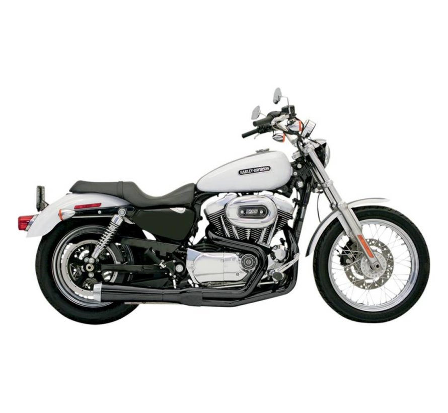 Échappement Road Race 2-1 Chrome ou Noir Pour:> 86-03 XL Sportster