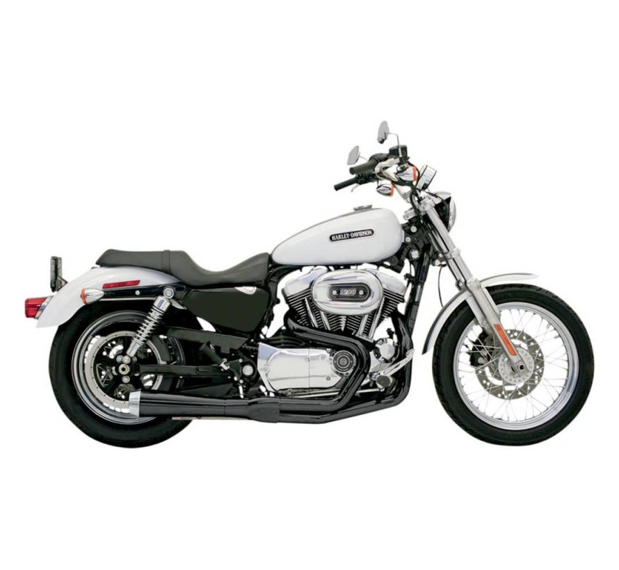 exhaust Road Race 2-1 Chrome or Black Fits: > 86-03 XL Sportster