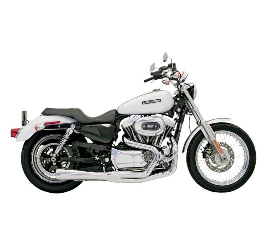 Échappement Road Race 2-1 Chrome ou Noir Pour:> 86-03 XL Sportster