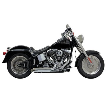 Bassani uitlaat Pro-Street Slash Cut chroom / Zwart - Softail86-15