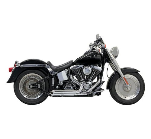 Bassani Échappement Pro-Street tournez Chrome / Noir - Softail86-15