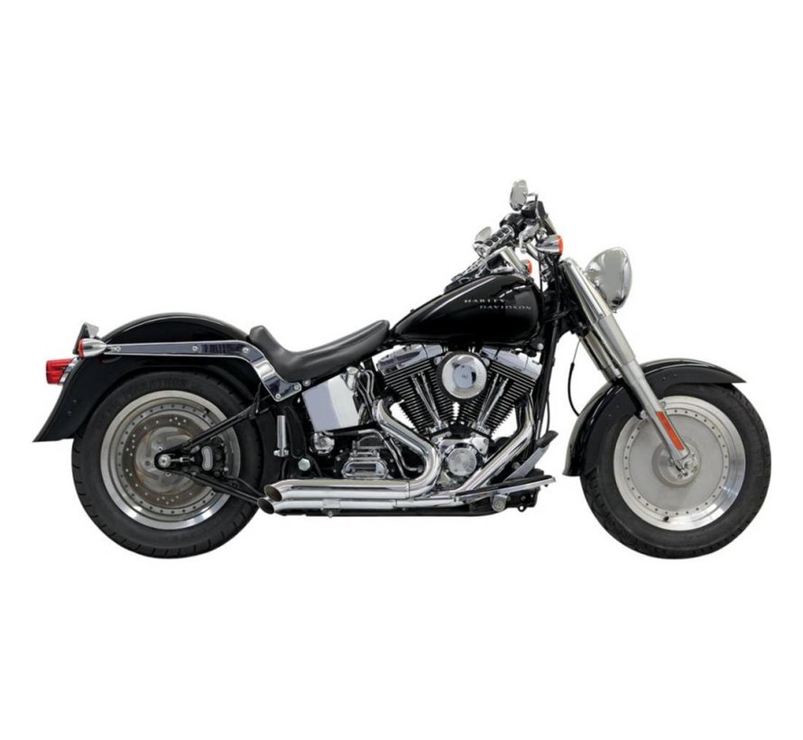 Échappement Pro-Street tournez Chrome / Noir - Softail86-15