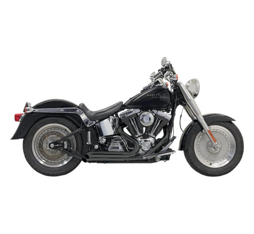 Échappement Pro-Street tournez Chrome / Noir - Softail86-15