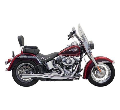 Bassani Abgas Road Rage II Mega Power Chrom / Schwarz - Softail86-15