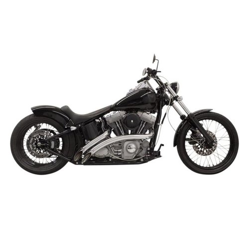 Bassani Auspuff-Radial-Kehrmaschinen 86-15 chrom / schwarz - Softail / FLD / Dyna