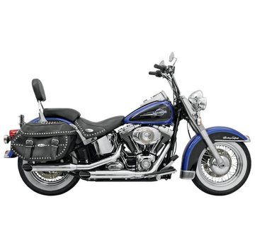 Bassani exhaust Slip-on Muffler Slash-cut 3 inch Firepower Series 07-17 Softail - Chrome