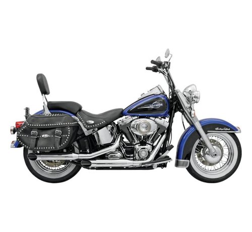 Bassani uitlaat Slip-on uitlaat Slash-cut 3 inch Firepower Series 07-17 Softail - chroom