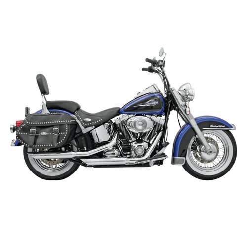 Bassani Slip-on del silenciador raya vertical hacia abajo 3 "potencia de fuego de la serie 07-17 Softail - Cromo