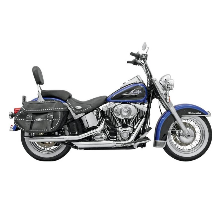 Slip-on del silenciador raya vertical hacia abajo 3 "potencia de fuego de la serie 07-17 Softail - Cromo