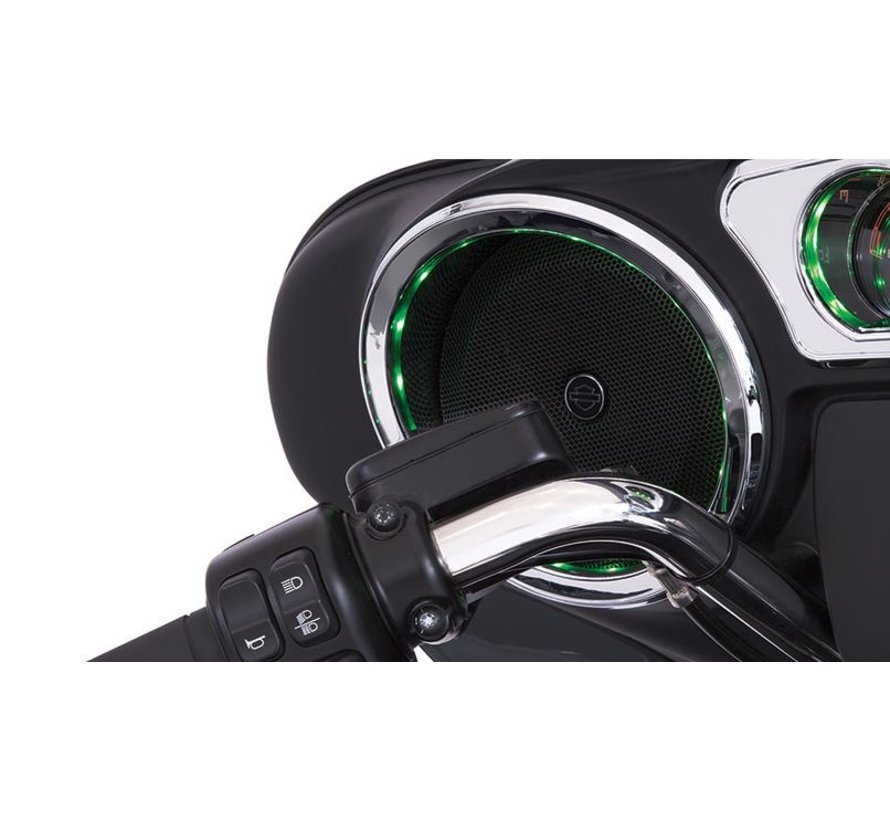 audio Speaker Trim Grill lighted Chrome 14-up FLHT