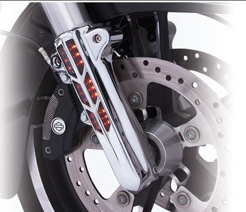 TC-Choppers Capot inférieur de la jambe de frontsuspension Chrome / Noir 14-up FLH / T - éclairée