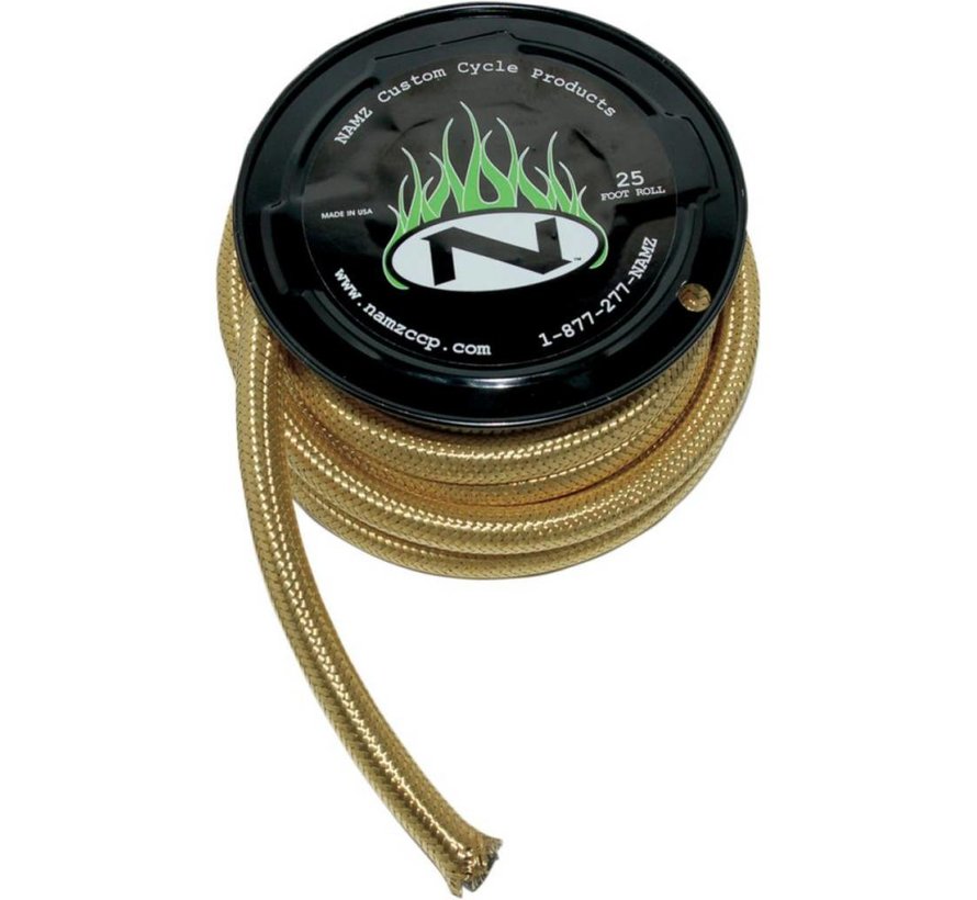 Oil fuel/oil line braided hose - brass