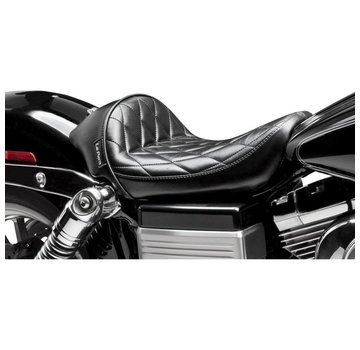 Le Pera asiento solo Stubs Cafe Seat - Diamante - Negro - FXD '06-'17Dyna