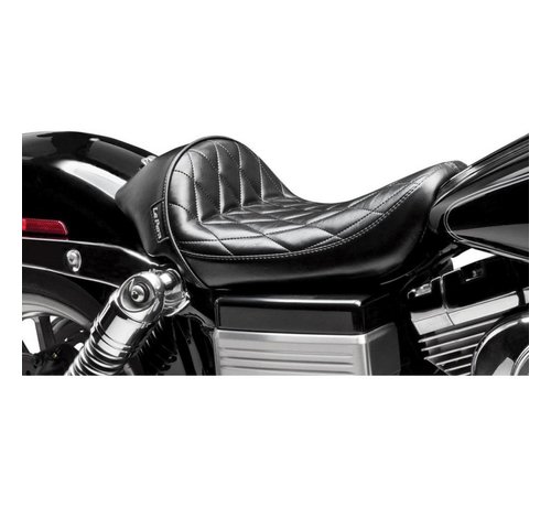 Le Pera asiento solo Stubs Cafe Seat - Diamante - Negro - FXD '06-'17Dyna