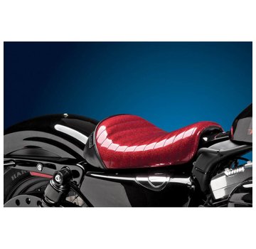 Le Pera Bare Bone Red Metal Flake Pleated 04-06 and 10-22 Sportster XL