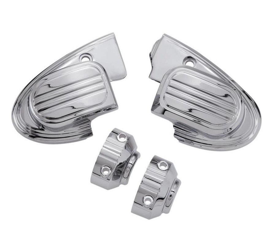 handlebars master cilinder cover (with mirror) - Chrome 14-16 FL Touring FLH/FLT