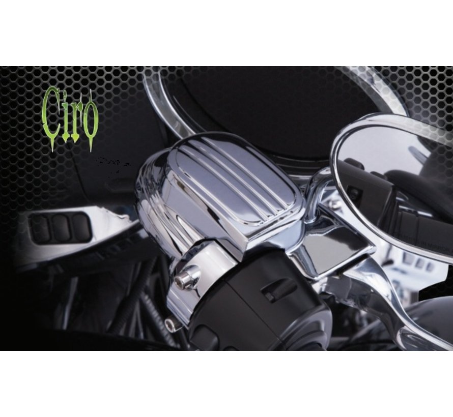 handlebars master cilinder cover (with mirror) - Chrome 14-16 FL Touring FLH/FLT