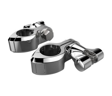 TC-Choppers Controls Clamp pinless clevis - Chrome/Black