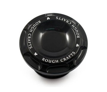 Rough Crafts gas tank gas cap Groove - Black  Fits: > 83 up Harley Davidson vented gas cap