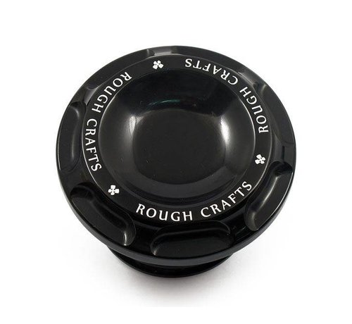 Rough Crafts gas tank gas cap Groove - Black Fits: > 83 up Harley Davidson vented gas cap