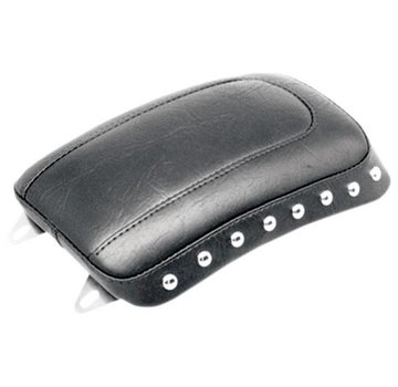 Mustang zadel solo 6inch DUN STUDDED PASS-PAD Softail 2000-06 STANDAARD ACHTERBAND