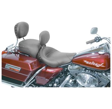 Mustang zitplaats solo Wide Touring bezaaid met Driver Backrest Black Studs FLHR / FLHX