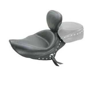 Mustang seat solo WIDE STUDDED with driver backrest 3 3 GAL Sportster XL 2004-2022