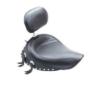 Mustang seat solo Wide Touring Studded with Driver Backrest Dyna 2006-2017