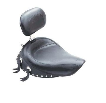 Mustang seat solo Wide Touring Studded with Driver Backrest Dyna 2006-2017