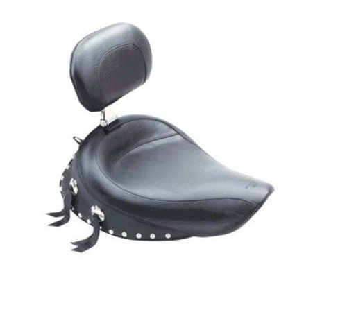 Mustang seat solo Wide Touring Studded with Driver Backrest Dyna 2006-2017