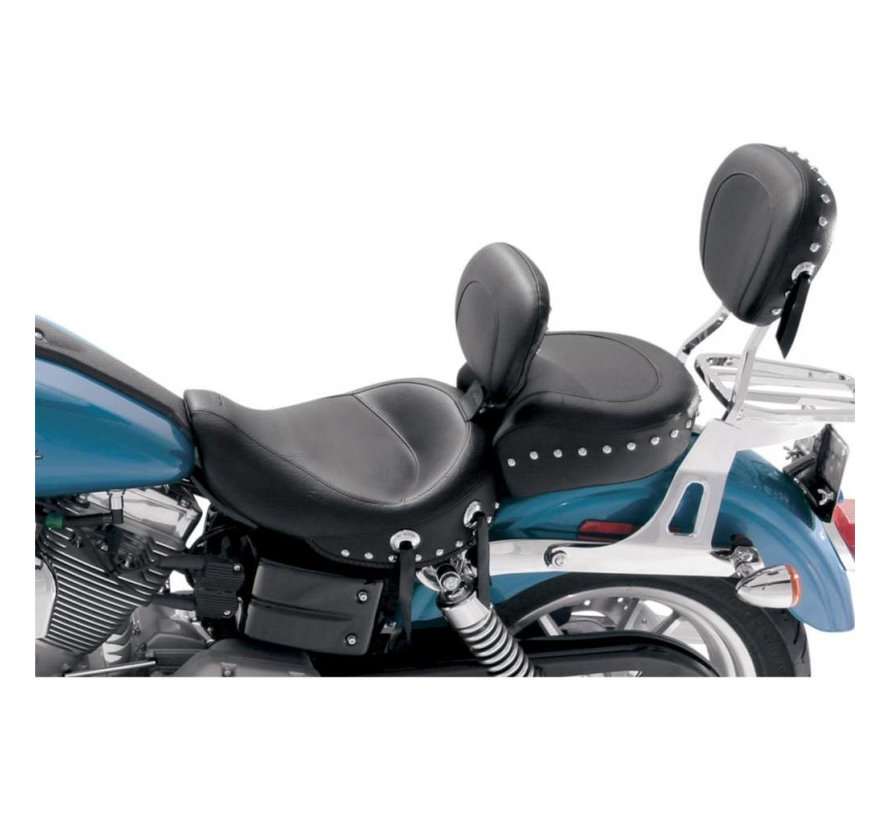 seat solo Wide Touring Studded with Driver Backrest Dyna 2006-2017