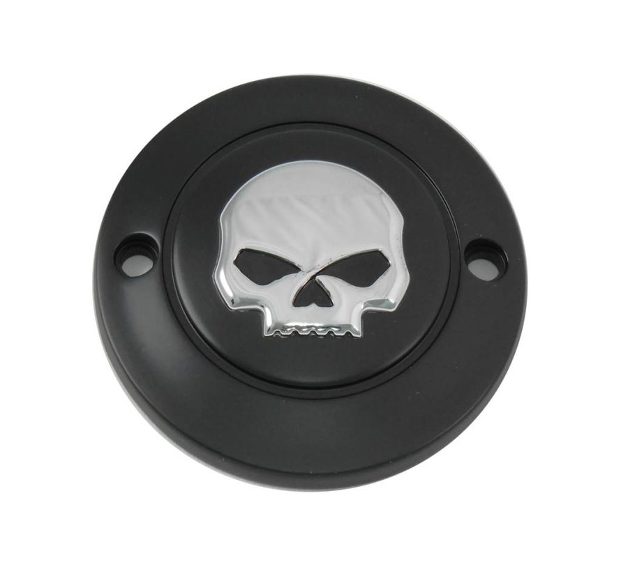 Engine point cover skull - Black Fits: > 70-99 Bigtwin; 71-20 XL Sportster