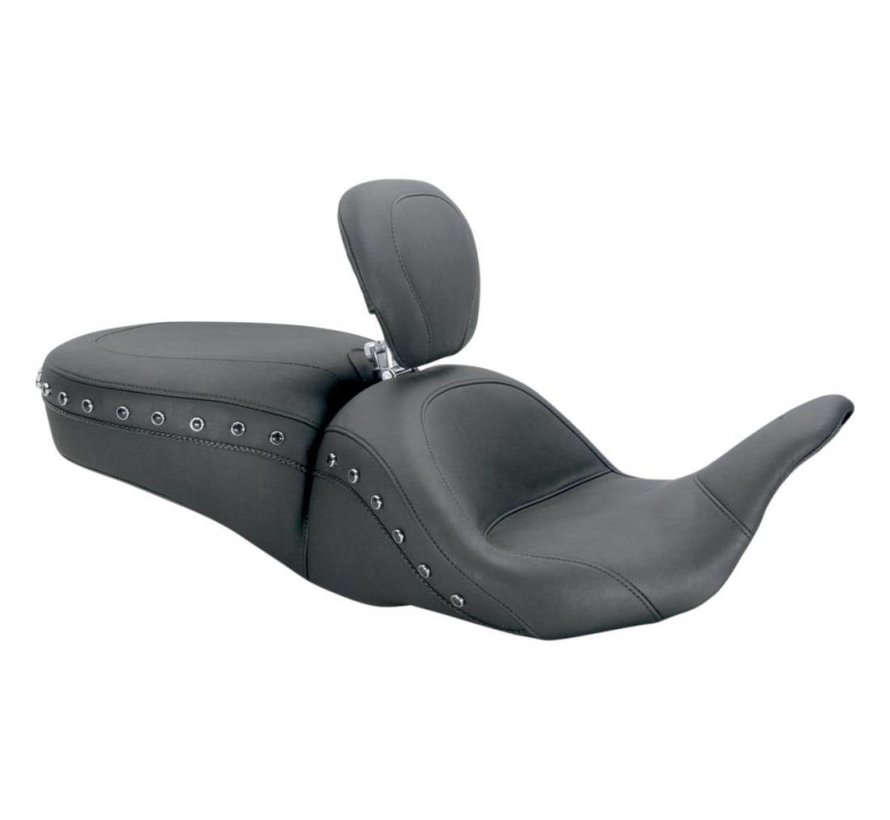 seat One-Piece Studded LowDown™ Touring with Driver Backrest Road King FLHT FLTR FLHX 2008-2022