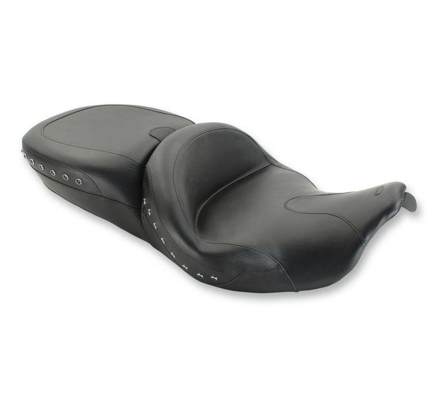 Selle en vinyle cloutée Summit Touring 2-Up Compatible avec : Touring 2008-2022