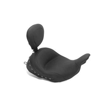 Mustang seat solo LowDown™ with Black Pearl-Centered Studs and Driver Backrest for FL Touring 2009-2016