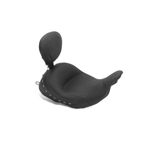 Mustang seat solo LowDown™ with Black Pearl-Centered Studs and Driver Backrest for FL Touring 2009-2016