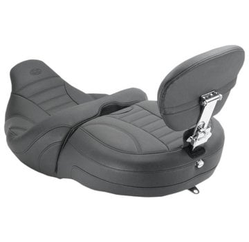 Mustang One-Piece Vintage 2-Up Touring seat with passenger backrest Freewheeling Trike 2015-up