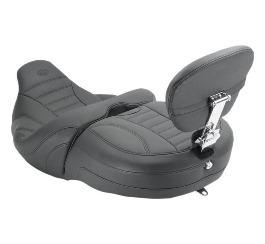 One-Piece Vintage 2-Up Touring seat with passenger backrest Freewheeling Trike 2015-up