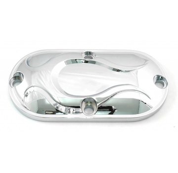 Wyatt Gatling primary Chrome inspection cover with Chrome flame  Fits: > 99-06 Twincam