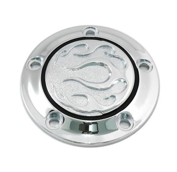 Wyatt Gatling Engine Chrome 5-hole flame point cover  Fits: > 99-17 Twin Cam