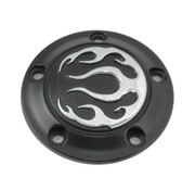 Wyatt Gatling Couvercle de point de flamme noir à 5 trous pour moteur Compatible avec : > 99-17 Twin Cam