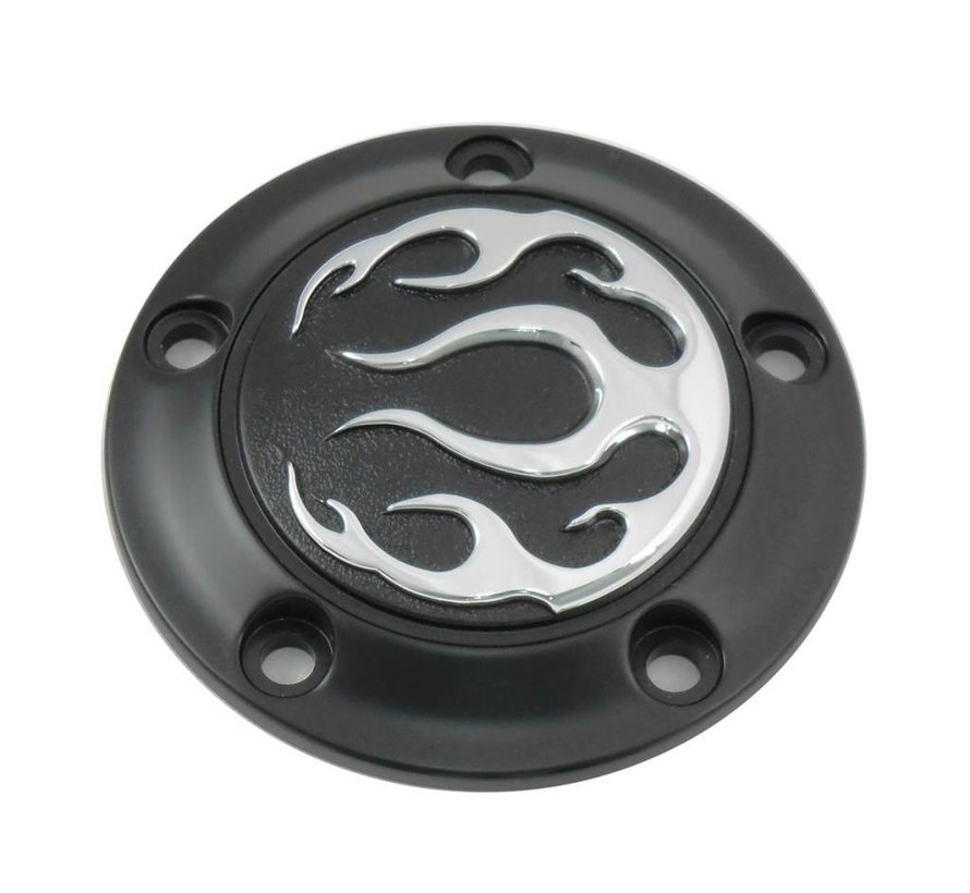 Couvercle de point de flamme noir à 5 trous pour moteur Compatible avec : > 99-17 Twin Cam