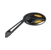 MCS Cateye Spiegel mit LED-Blinker passt HD-Modelle 1965-Up - Schwarz oder Chrom