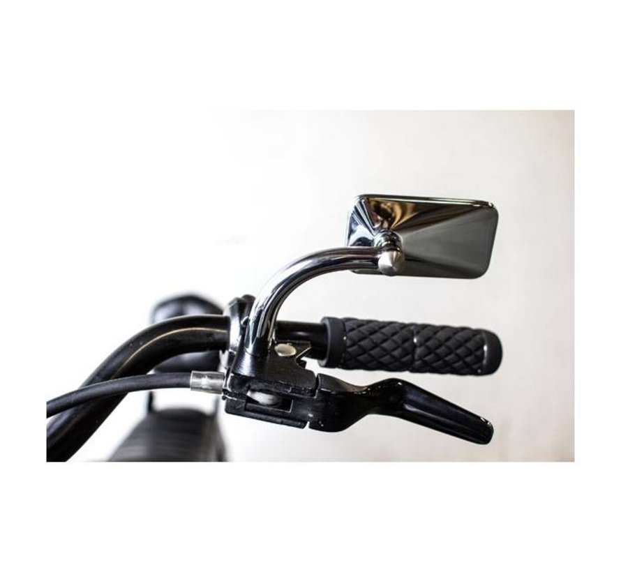 handlebars Mirror Utility rectangular - Chrome or Black