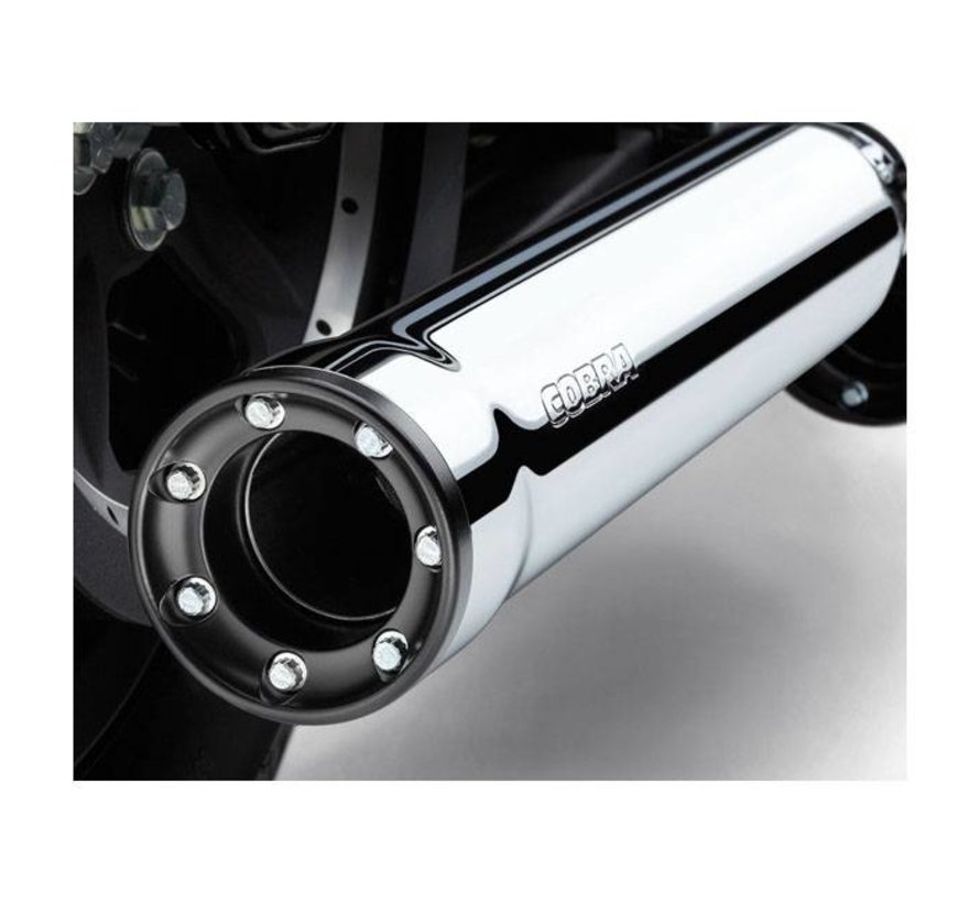 exhaust RPT slip-ons Mufflers 3 inch Chrome or Black - for 08‑16 FXDF 10‑16 FXDWG