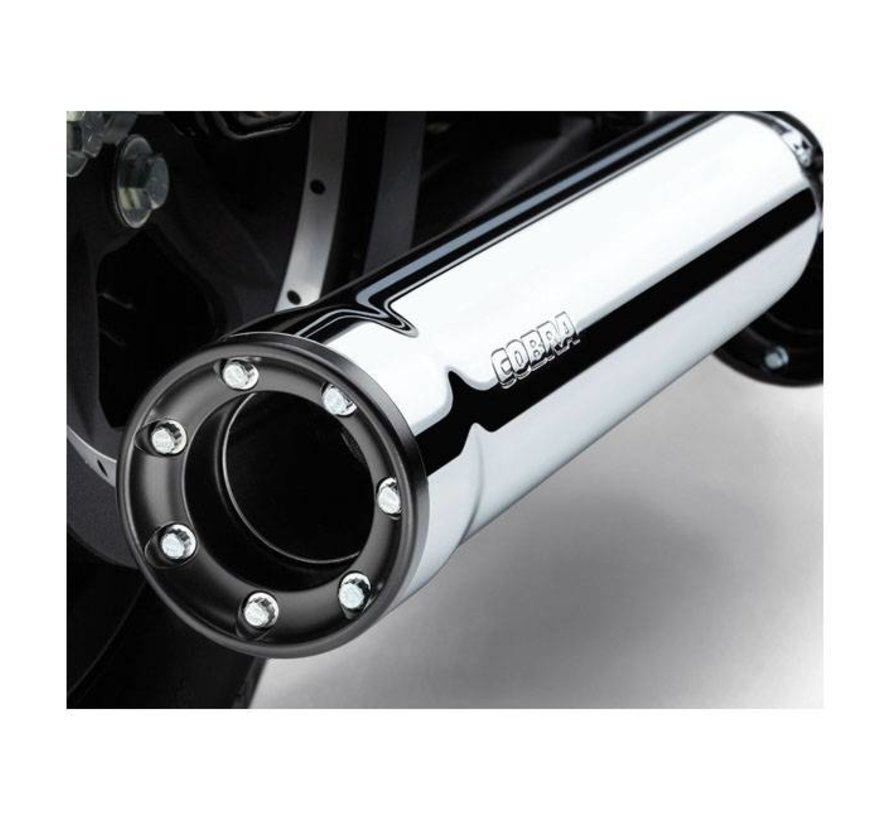exhaust RPT Slip-on Mufflers Chrome or Black for 07‑16 FLSTN/ FLSTSB