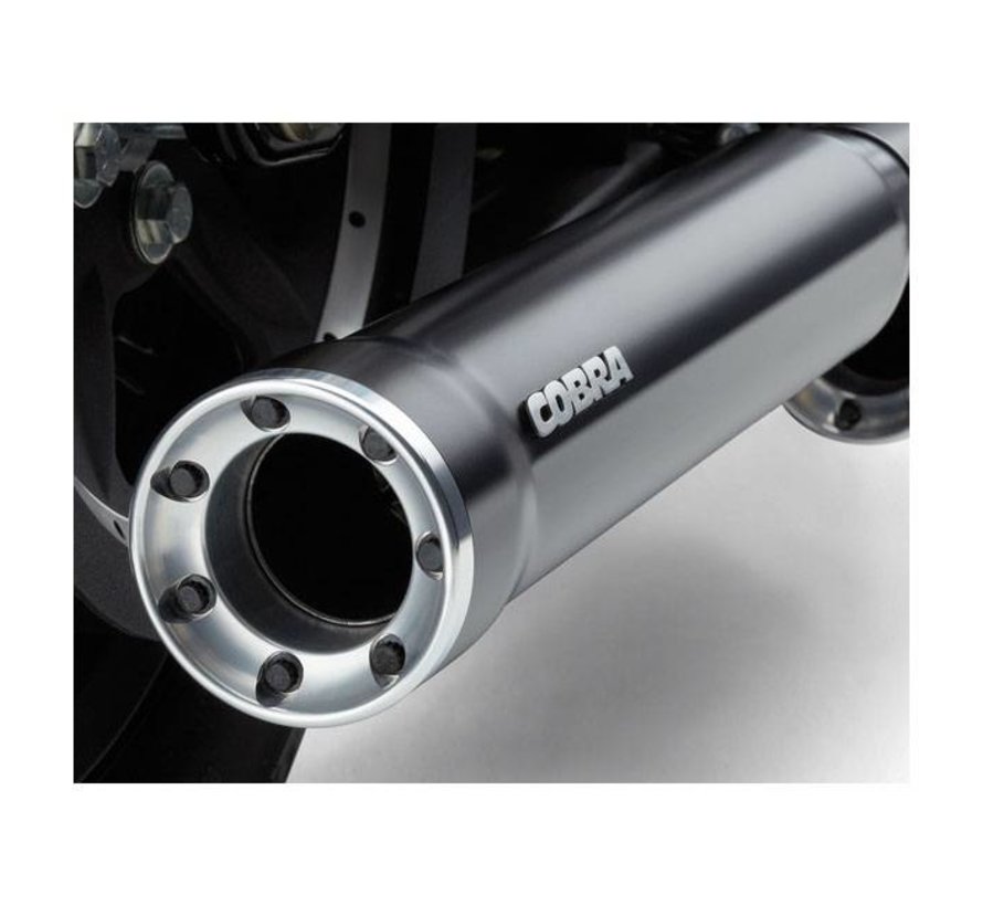 exhaust RPT Slip-On Mufflers Chrome or Black for 07‑16 FLSTF/ FXSTD