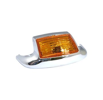 MCS Front Fender chrome or black Tip Light  Amber lens Fits: > 80-99 FL models