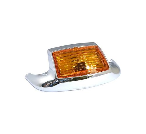 MCS Garde-boue avant chromé ou noir Tip Light Amber Lentille Pour : > 80-99 FL